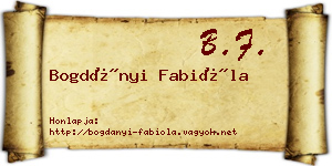 Bogdányi Fabióla névjegykártya
